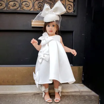 2024 Velykinis Baltas Lankas vientisas Vestuvių Brithday Šalies Vaikų Suknelės Vaikas Drabužius Jauna Mergina, Apranga, Kostiumas Sukienka