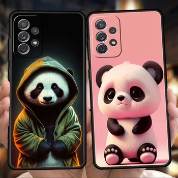Mielas Gyvūnų Panda Telefono Padengti Samsung Galaxy A13 A22 A32 A33 A52 A72 A11 A51 A71 A73 M31 5G atsparus smūgiams Soft Shell ' Coque