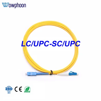 LC/UPC-SC/UPC Simplex Single-mode Fiber Optic Patch Kabelis, SM 2.0 mm 9/125um FTTH Optinio Pluošto Patch Cord Laidas Megztinis