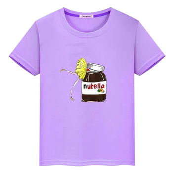 Aš Myliu Nutella T-marškinėliai, 100% Medvilnės, trumpomis Rankovėmis Tee-shirt Juokingas Animacinių Grafikos Spausdinimo O-kaklo Marškinėlius Kawaii Atsitiktinis Vasaros Tees