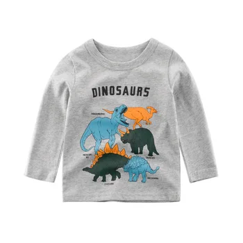 27kids Medvilnės Dinozaurų Kūdikių Berniukų Long Sleeve T Shirts Naują Pavasario Vaikų Marškinėliai Mergaitėms Viršūnes Vaikams Drabužių Criancas La camiseta