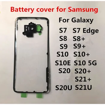 Skaidrus galinis Dangtelis Skirtas Samsung Galaxy S6 S7 Krašto S8 S9 Plus S10 5G S20 S21 Ultra S10E Būsto Baterijos Durų Remontas Galinės Atveju