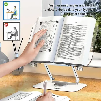 Knygos Ir 360 Akrilo Pagrindo Puslapyje Cookbook Sukasi Ekrano Skaitymo Prekių Įrašus Stovi Stovas Su Laikikliu