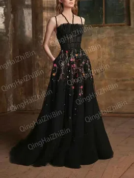 J1301 Elegantiškas-Line Tiulio Grindų Ilgis Moterų Vestuvių Suknelės, Vestuvių Dalyvavimo Šalies Vakarą Prom Chalatai Gėlių Nemokamas Pristatymas