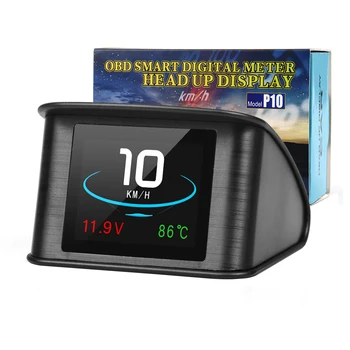 Universalus HUD P10 Smart OBD2 Skaitmeninis Matuoklis Head Up Display greičio viršijimo signalas variklio gedimo kodas, Automobilių Navigatorius, Automobilių, Saugiai