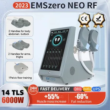 EMSzero Neo 6000w 14 TLS Raumenų Kūno Skulpturālā Hiemt EMSZERO Mašina 4 Rankena RF ir EMS mažojo Dubens organų Stimuliacija Trinkelėmis neprivaloma
