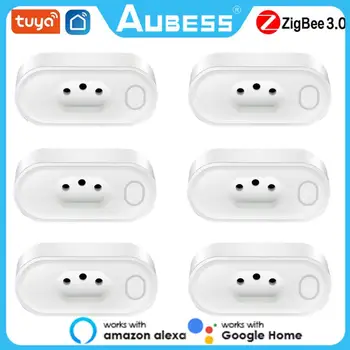 AUBESS Brazilija 16A Zigbee Smart Plug Su Galios Stebėti Smart Gyvenimo APP 