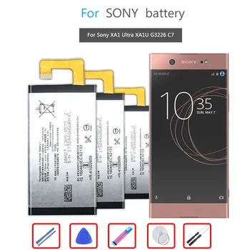 Sony Xperia XA1 Ultra XA1U C7 G3226 G3221 G3212 G3223 Telefono LIP1641ERPXC Baterija Batteria + Nemokamas Įrankiai