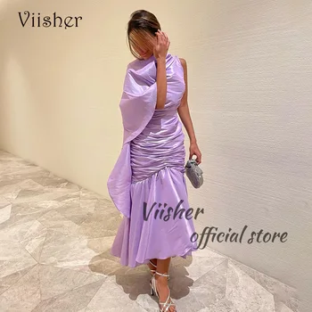 Viisher Levandų Undinė Vakaro Suknelės Vienos Pečių Stora Ilgai Dubajus Arabų Oficialų Suknelė Grindų Ilgis Šalies Prom Dress