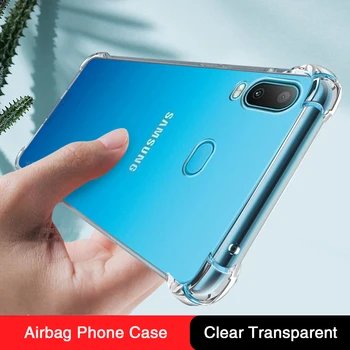 Minkšto Silikono TPU Case for Samsung Galaxy A8S A6S A5 A3 2017 2018 Plonas oro Pagalvė Aišku Originalų Galinį Dangtelį Mobiliųjų Telefonų Priedai