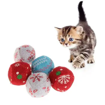 5 Vnt Katžolių Kamuolius Kačių Interaktyvus Kibinimas Kačiukas, Skanėstų, Žaislų, Mėtų Gydo Cat Kitten Dantų Priežiūros ir Dantų Valymo