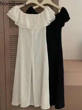 Palaidinė Moterims Velniop Kaklo Plonas Juosmens Ilgi Marškinėliai-Suknelė 2023 Blusas Mujer De Moda Pamatyti Minties Viršūnes Mados Vasaros Korėjos Palaidinukės