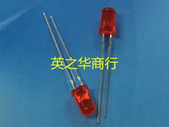 30pcs originalios naujos in-line šviesos diodų pin LED 3MM, 5MM, apvalios galvos raudonos spalvos