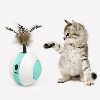 Interaktyvus Katės Plunksnų Žaislas Atsitiktiniai Juda Automatinė Ritinio Kamuolys Elektros Protas Kibinimas Katėms USB Įkrovimo Dropshipping