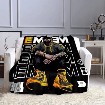E-Eminem hip-hop ' o atlikėjas spausdinti antklodė, madingas ir šiltas pledas flanelė, iškylą antklodė, lovos antklodė, gimtadienio dovana