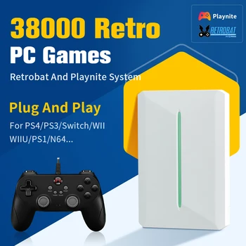 Retrobat & Playnite Retro Žaidimų Išorinį Standųjį Diską, KOMPIUTERIS 500GB Žaidimas HDD Su 38000+ Žaidimai PS3/PS2/Switch/WII/WIIU/N64/DC