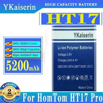 YKaiserin Naują Bateriją Už Homtom HT17 Pro HT17Pro Pakeitimo Baterijas Baterija Didelės Talpos, HT 17 5200mAh Li-ion Batteria