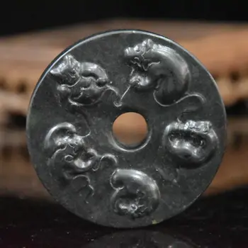 Kinijos Hongshan Kultūros Magnetinio Juodasis Geležies Meteoritas Skulptūra , Pasisekė, Karoliai, Juosmens Žymeklį, Namų Puošybai Nemokamas Pristatymas