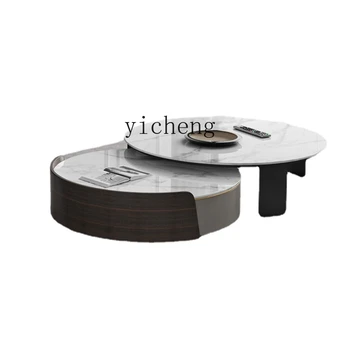 ZC Akmens Plokštės, Kavos staliukas italijos Minimalistinio Kambarį Šiuolaikinės Arbatos Lentelė Namų ūkio Mažas Butas Paprastas apvalus Arbatos Stalo