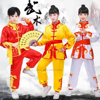 2024 m. kinijos derliaus kungfu nustatyti vaikų taichi wushu kung fu kovos meno rinkiniai changquan kostiumas veiklos konkurencija nustatyti