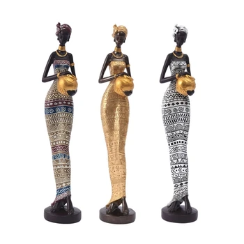 Afrikos Moters Skulptūra Genčių Lady Statulėlės Statula Dekoro Kolekcines, Meno Kūrinys, Lašas Laivybos