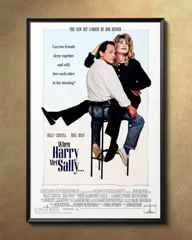 Kai Harry Susitiko Sally Billy Crystal Kino Meno Filmas Spausdinti Šilko Plakatas už Savo Namų Sienų Dekoras