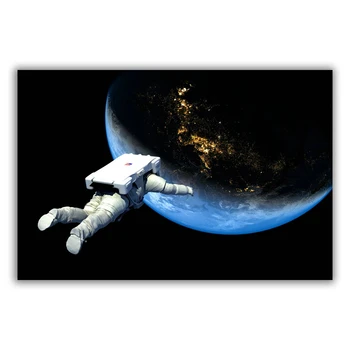 HT133 Įspūdingi Visatos, Žemės Ir Mėnulio, Kosminės Stoties Astronautas Šilko Audinys plakatus Dekoro Patalpų Dažymas Dovana