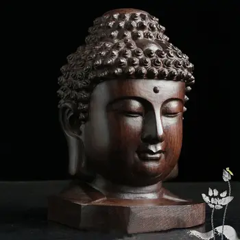 Ranka Raižyti Budizmas Ornamentu Darbastalio Apdaila Tathagata Skulptūra Sakyamuni Galvos Redwood Amatų Budos Statula
