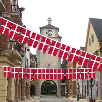 Danija starta šaligatvio 14x21cm 20pcs/set Vimpelas danmark String vėliavos Banner Starta Festivalis Šalis Atostogų namų puošybai