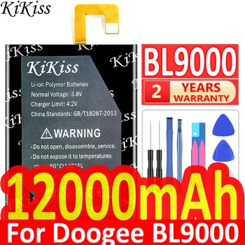 KiKiss 12000mAh BL 9000 Baterija Doogee BL9000 Išmaniųjų Telefonų Aukštos Kokybės Baterijų + Nemokamas Įrankiai