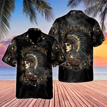Vasaros Havajų Marškinėliai, vyriški Marškinėliai Harajuku Derliaus Negabaritinių Vyrų Drabužiai Paplūdimio Prom Spausdinti Viršūnes Unisex Mados trumpomis Rankovėmis