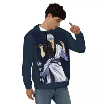 Sakata Gintoki Gintama Prarasti Hoodies Vyrų Anime, Japonija Streetwear Puloveris Hoodie Pavasario Derliaus Dizaino Megztiniai Didelis Dydis