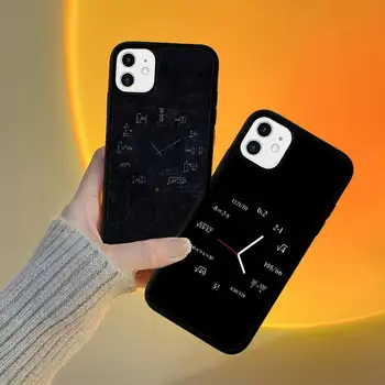 YNDFCNB Juokinga Matematikos Laikrodis Telefono dėklas Silikoninis KOMPIUTERIS+TPU Case for iPhone 11 12 13 Pro Max 8 7 6 Plus X SE XR Sunku Fundas