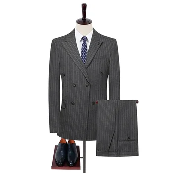 Boutique (Švarkas + Kelnės) Vyrų Mados Elegantiškas Džentelmenas Gražus korėjos Versija, Verslo Atsitiktinis Britų Stiliaus Plonas Suknelė