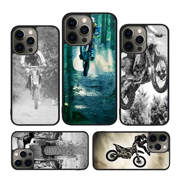 Moto Bike Motocross Atveju iPhone, 15 SE 2020 XR X XS Max 6S 7 8 Plius 12 13 Mini 11 12 13 14 Pro Max Bamperio Dangtelis