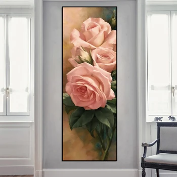 Klasikinis Gėlių Aliejus, Tapyba ant Drobės, Plakatų ir grafikos Sienos Meno Tapybos Pink Rose Nuotraukų Kambarį Namo Apdaila