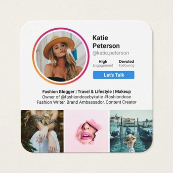 Asmeninį Instagram Korteles Smulkaus Verslo Šiuolaikinės Foto Socialinės Žiniasklaidos Minimalus telefono Kortelė Su Logotipu QR Kodą, Apvalaus Kampas