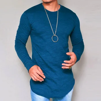 B85874 apykaklės laisvalaikio pure color long sleeve streetwear juokinga marškinėlius ilgomis rankovėmis marškinėlius vyrams