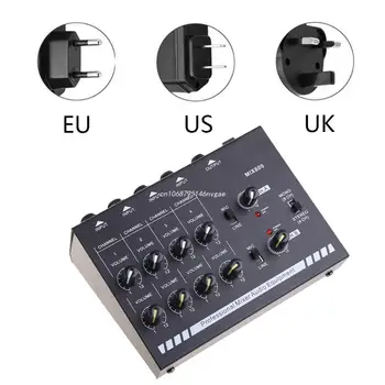 ES/JK/JAV Plug MIX800 8-Kanalų Mini Garso Maišytuvas su Maitinimo Adapteris, Mono/Stereo Maišytuvas, Žemas Triukšmo Garso Stiprintuvas Naujas Dropship